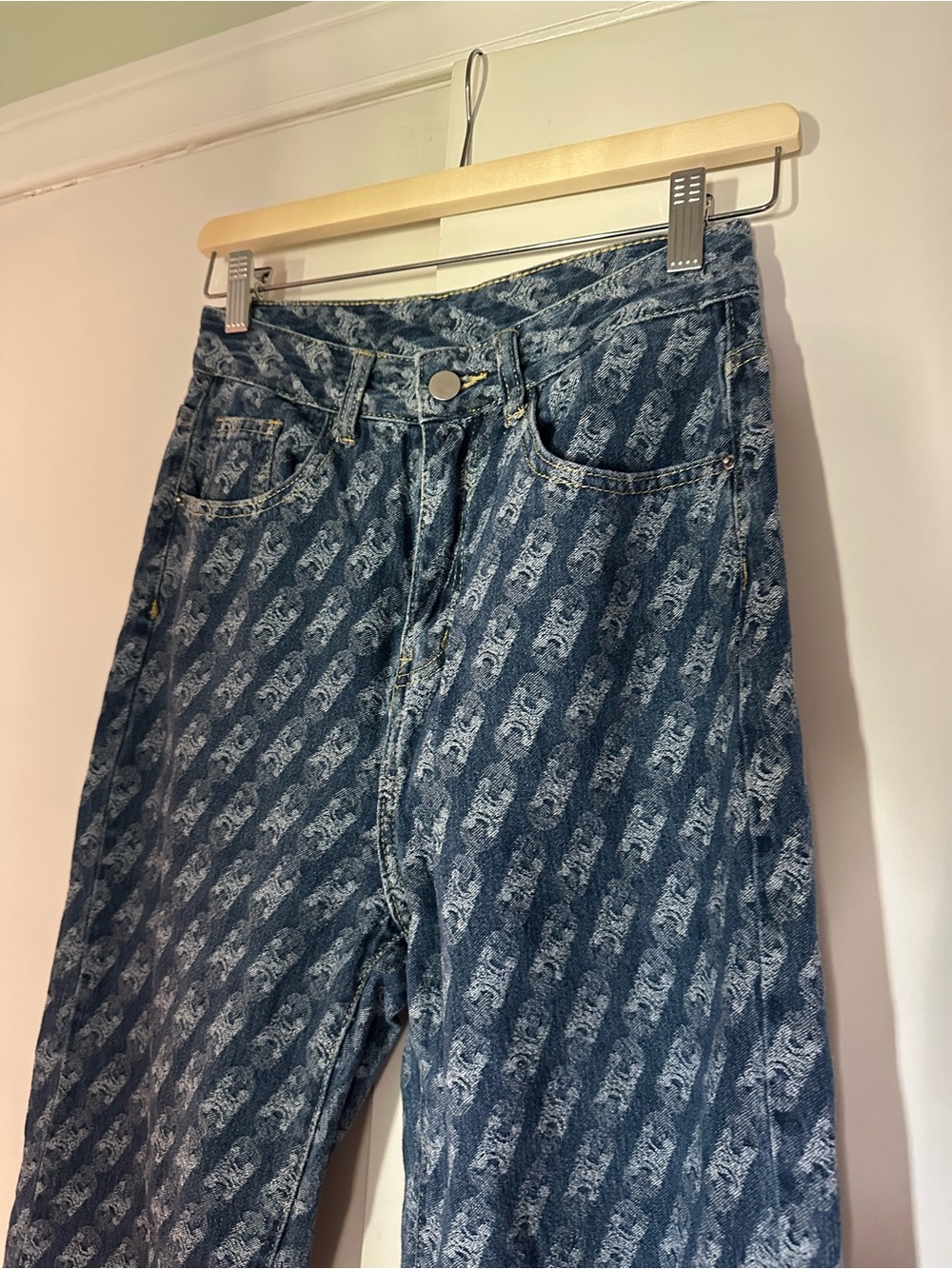 Blue Patterned Jeans - Picture 2 of 3